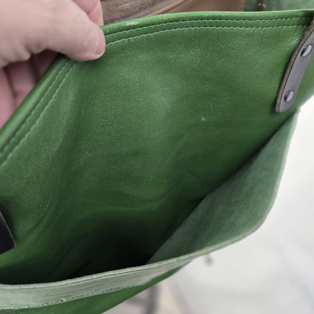 Handmade Grass Green Leather Tote Bag - Picture 12 of 16